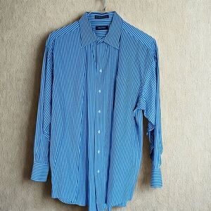 Nautica Blue and White Button Down Shirt